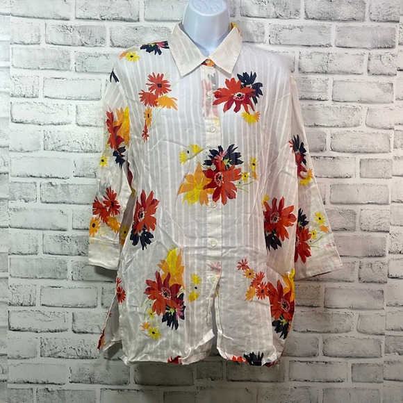 Liz Claiborne Tops - Liz Sport Sheer Floral Print Blouse Large